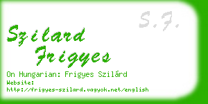 szilard frigyes business card